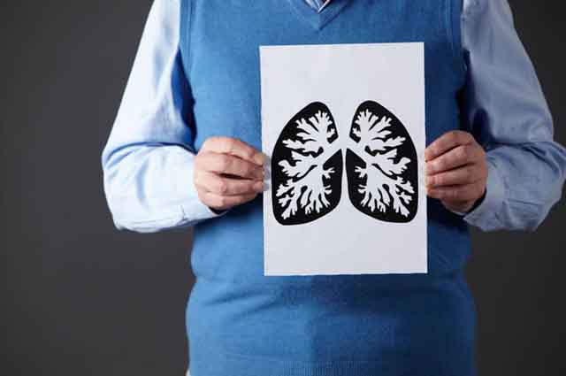 Man's lungs and probiotcs use